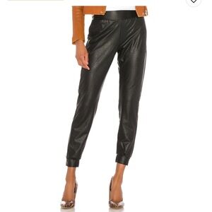 Commando Black Faux Leather Joggers